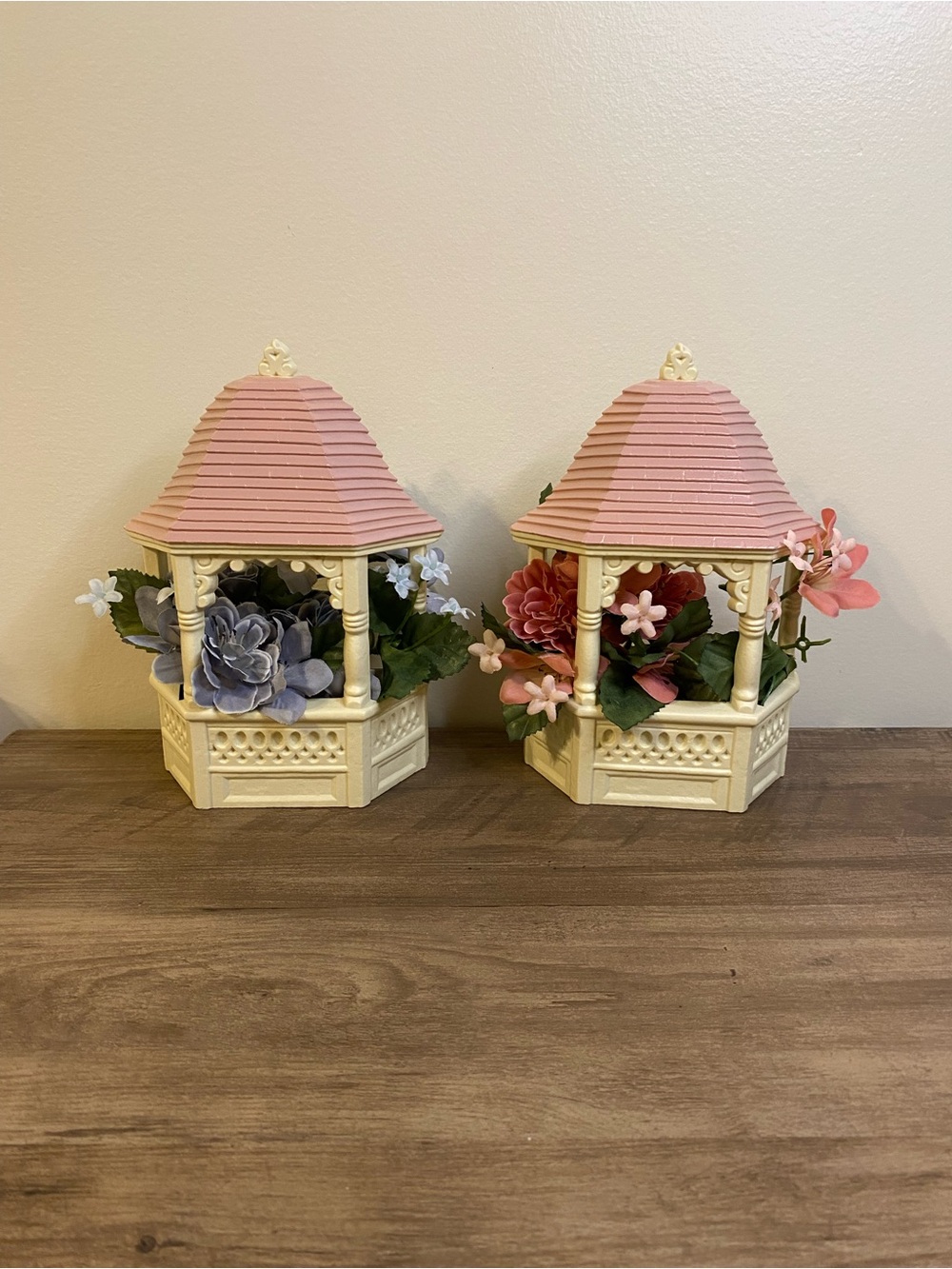 Burwood Products Wall Planters Vintage Gazebo MCM 1989 Pair Cottagecore Decor